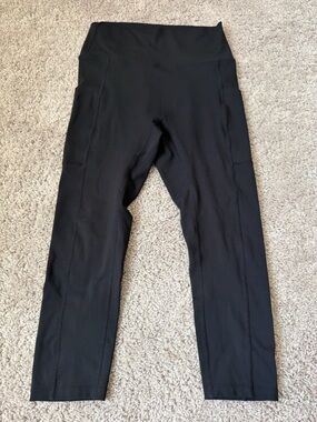 Til You Collapse Black High-Waist Leggings with Side Pockets